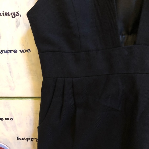 Anthropologie WHIT Deep V Little Black Dress - Picture 4 of 5